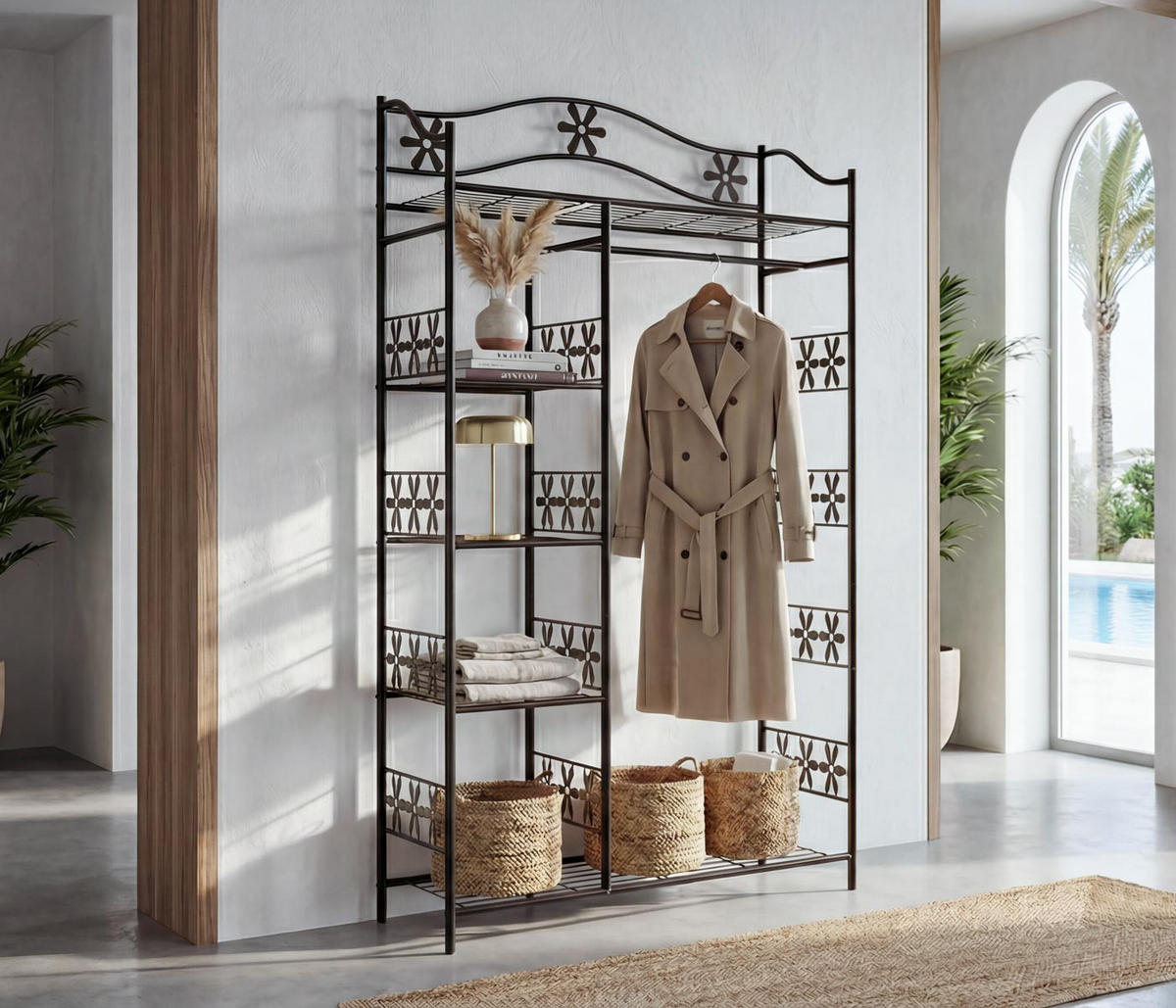 METALL-GARDEROBE OHNE VORHANG Schwarz - Schwarz, Metall (100/172/43cm) - MCW