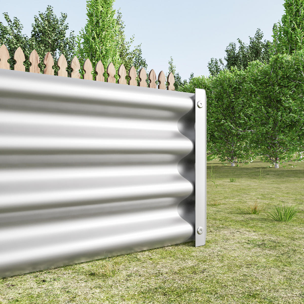 BLUMENKASTEN aus Metall 180x90x30 cm in Silber - Silberfarben, Metall (90/30/180cm) - Modfu
