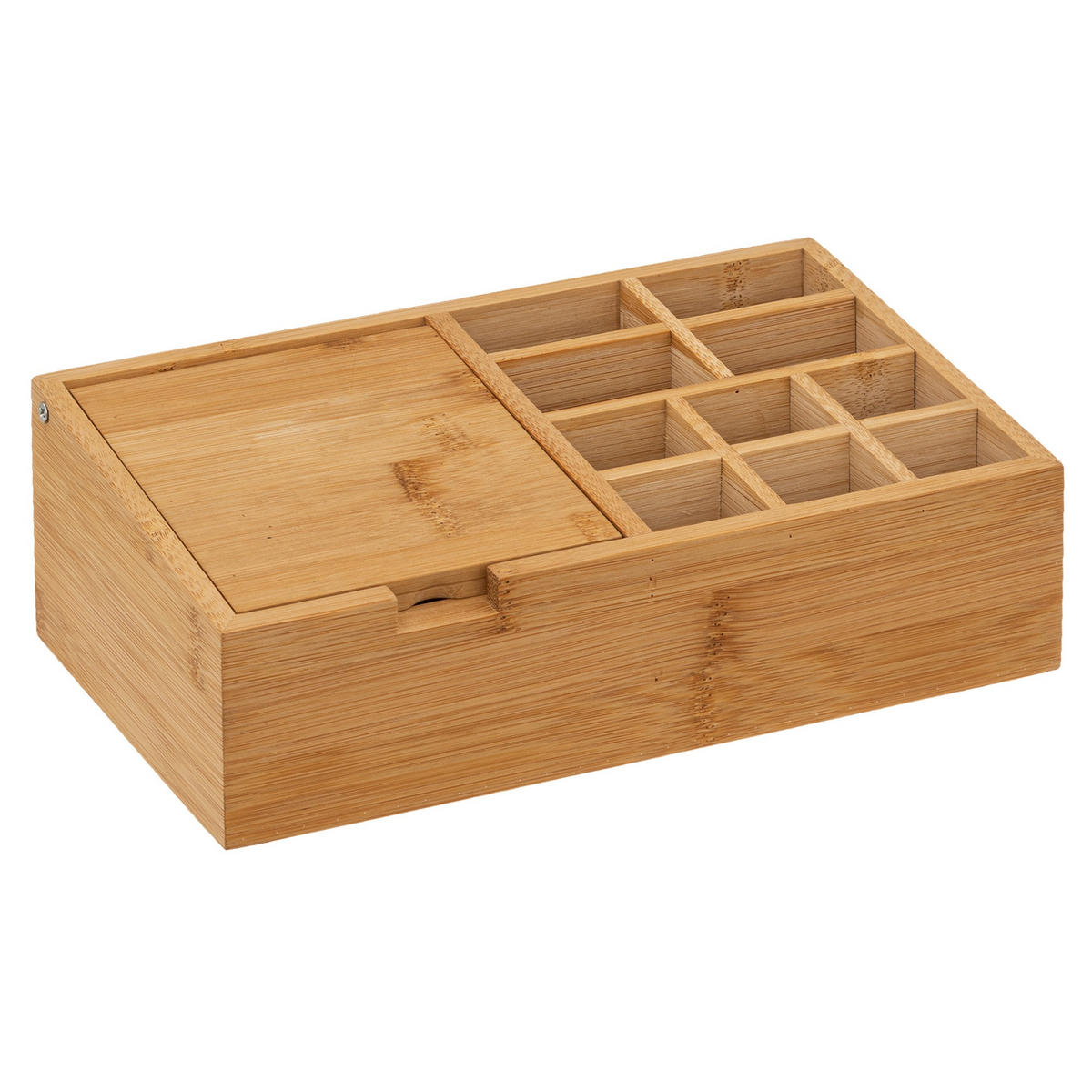ORGANIZER aus Bambus mit Spiegel 24,3/8/14 cm - Braun, Naturmaterialien (8/14/24.3cm) - 5five Simply Smart
