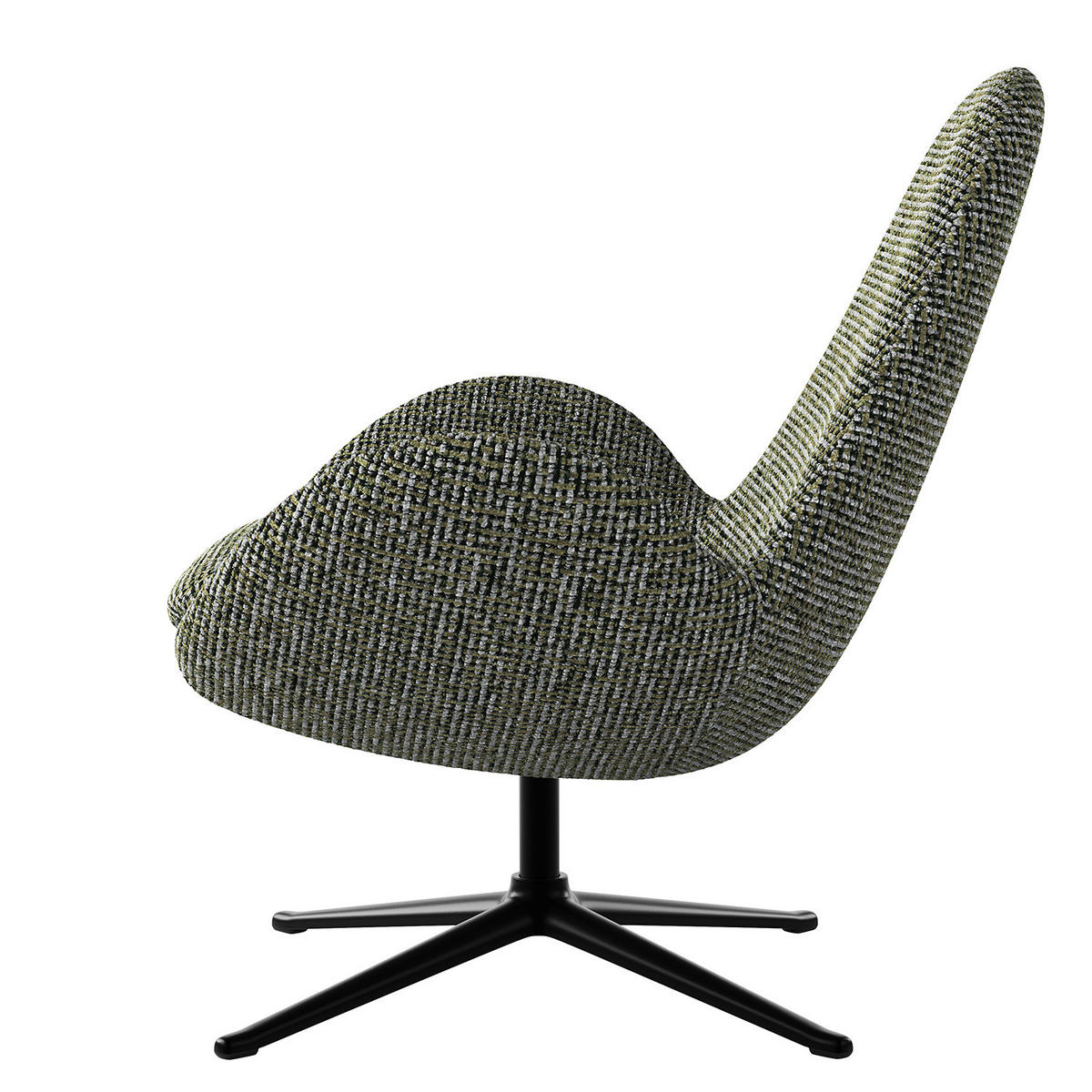 SESSEL - Schwarz/Grün, Textil/Metall (87/90/82cm) - home24