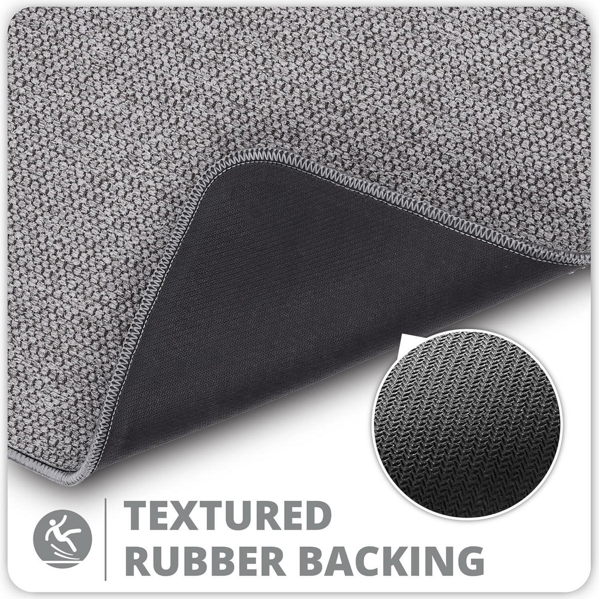 BATH MAT 50 x 80 cm ultraflach rutschfest schnell trocknend waschbar grau - Grau, Kunststoff (50/80cm)