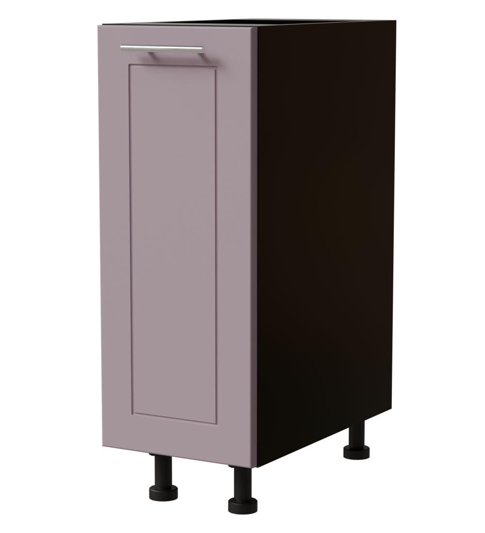 UNTERSCHRANK Bari D1D/30 Schwarz / RAL 4009 pastellviolett 30 / 50 / 82cm - Violett/Schwarz, Holz/Holzwerkstoff (30/82/50cm) - Feldmann-Wohnen