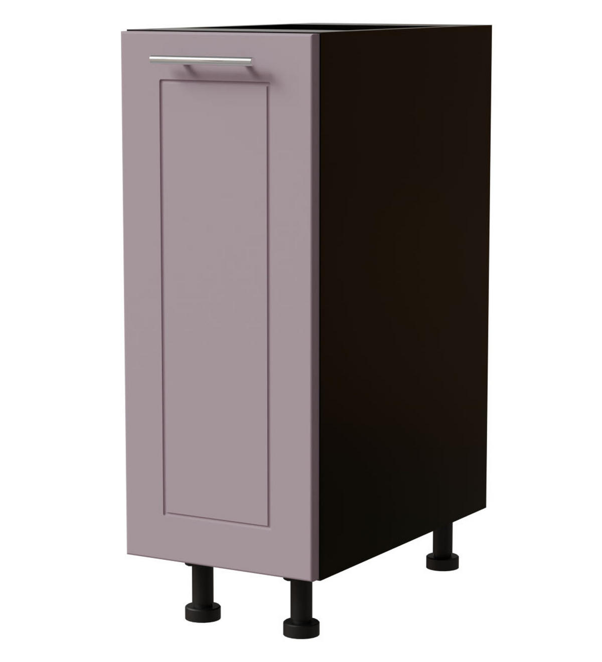 UNTERSCHRANK Bari D1D/30 Schwarz / RAL 4009 pastellviolett 30 / 50 / 82cm - Violett/Schwarz, Holz/Holzwerkstoff (30/82/50cm) - Feldmann-Wohnen