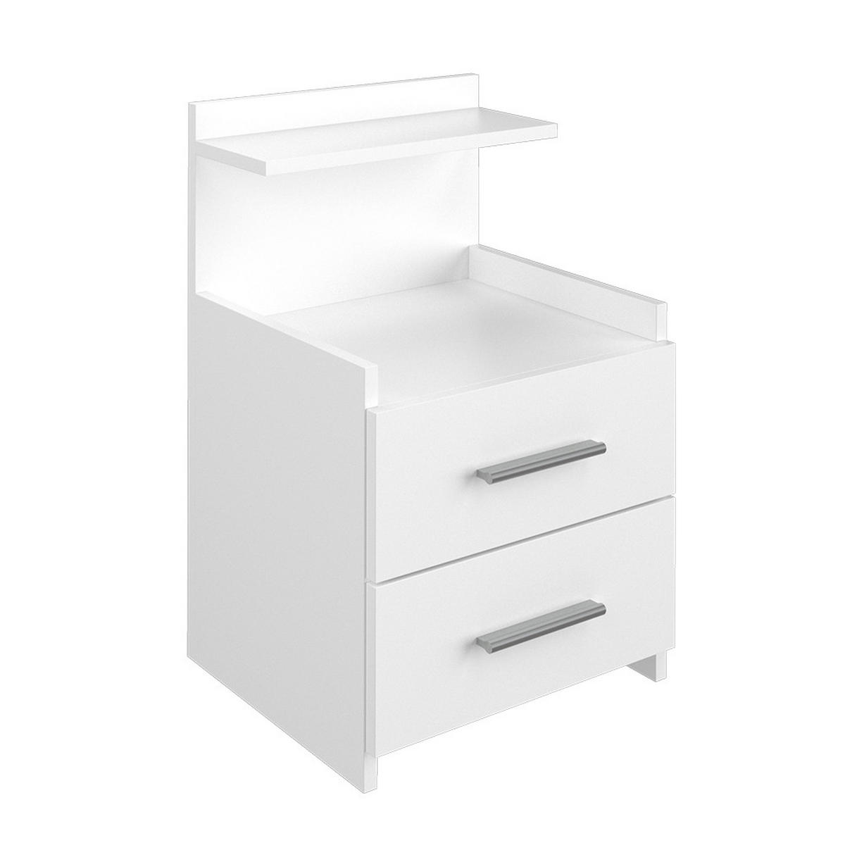 NACHTTISCH Alpin Weiß 40 x 62 cm mit Schubladen - Weiß, Holzwerkstoff (40/62/35cm) - Vicco