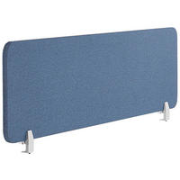 SCHREIBTISCHTRENNWAND 130 x 40 cm Blau Wally - Blau, Textil (130/40/2cm) - Beliani