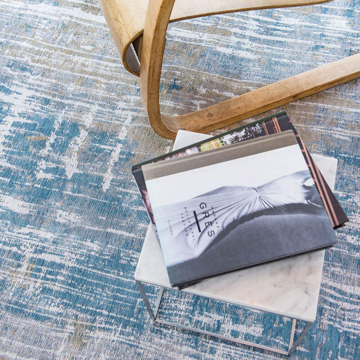 TEPPICH Long Island Blue Atlantic Streaks 140/200 cm - Blau, Textil (140/200cm) - Louis De Poortere