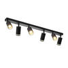STRAHLER Vilbel 6-flammig 83/5/17 cm - Schwarz, Metall (83/5/17cm) - Nettlife