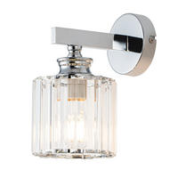 WANDLEUCHTE Falyn 13.6/13.6/23 cm - Chromfarben, Glas/Metall (13.6/23/13.6cm) - ZMH