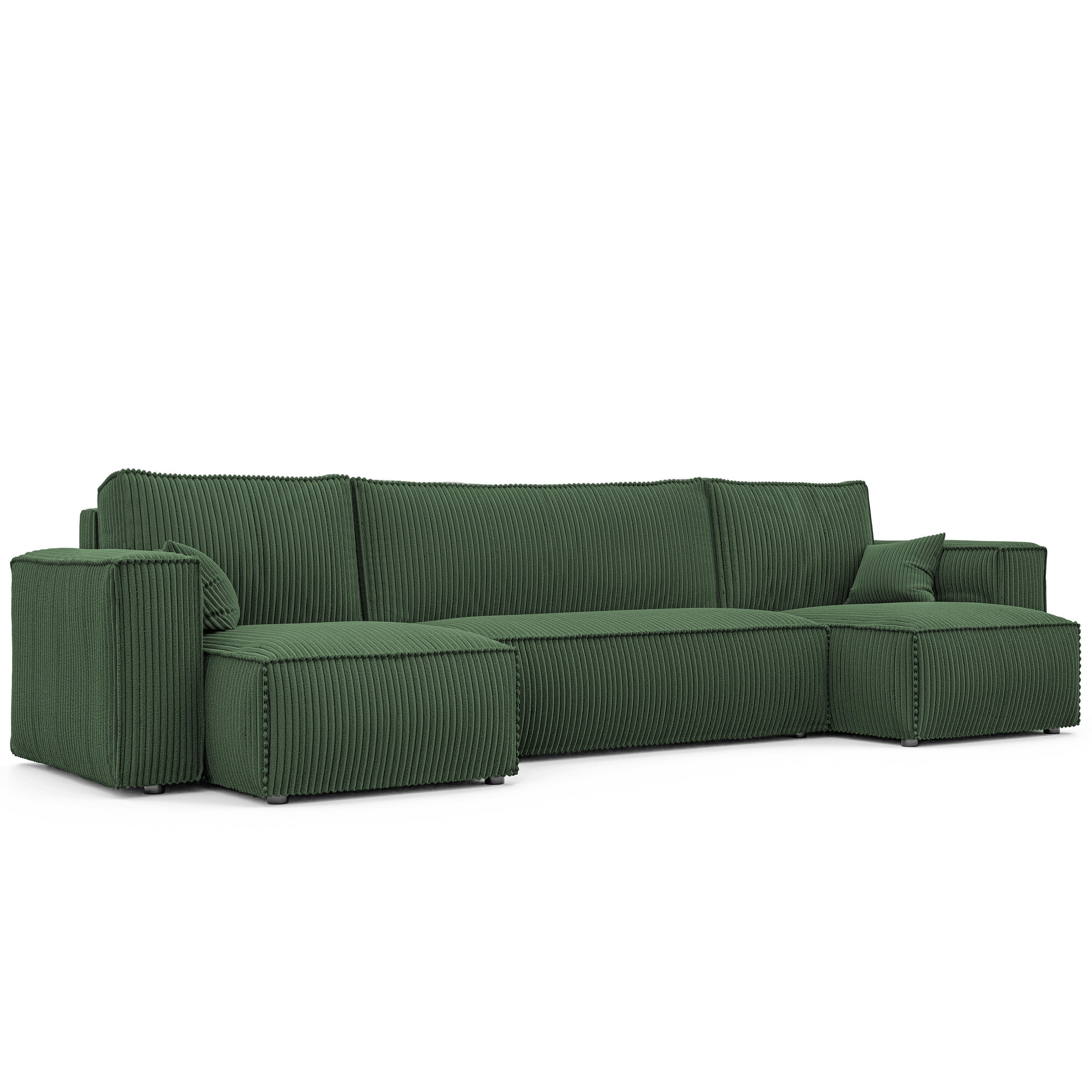 ECKSOFA mit Schlaffunktion und Bettkasten, Grün - Grün, Holzwerkstoff/Textil (312/145cm) - Idohome