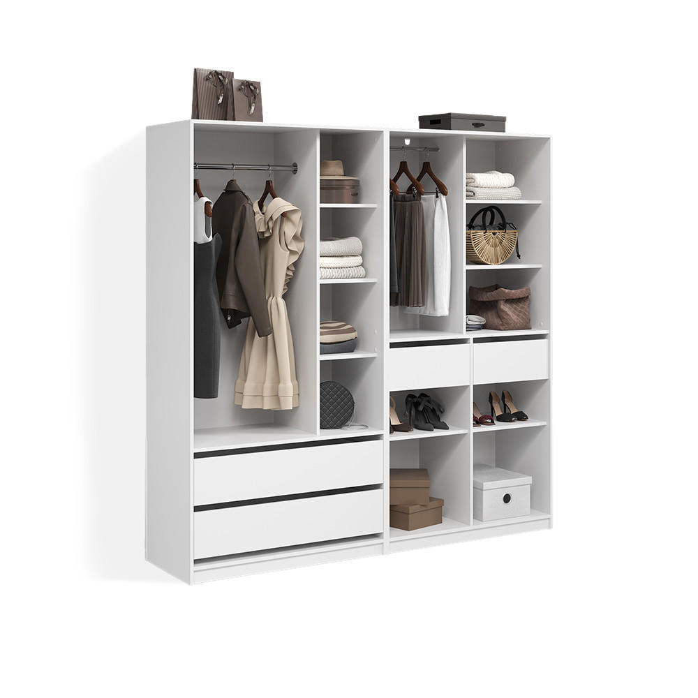GARDEROBA Trento Bela Komplet 2 - bela, leseni material (100/200/50cm) - Livinity®