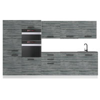 KÜCHENZEILE Grace 300 cm, mit Arbeitsplatten, Glamour Wood - Grau, Holz (300/204/60cm) - B BELINI GROUP