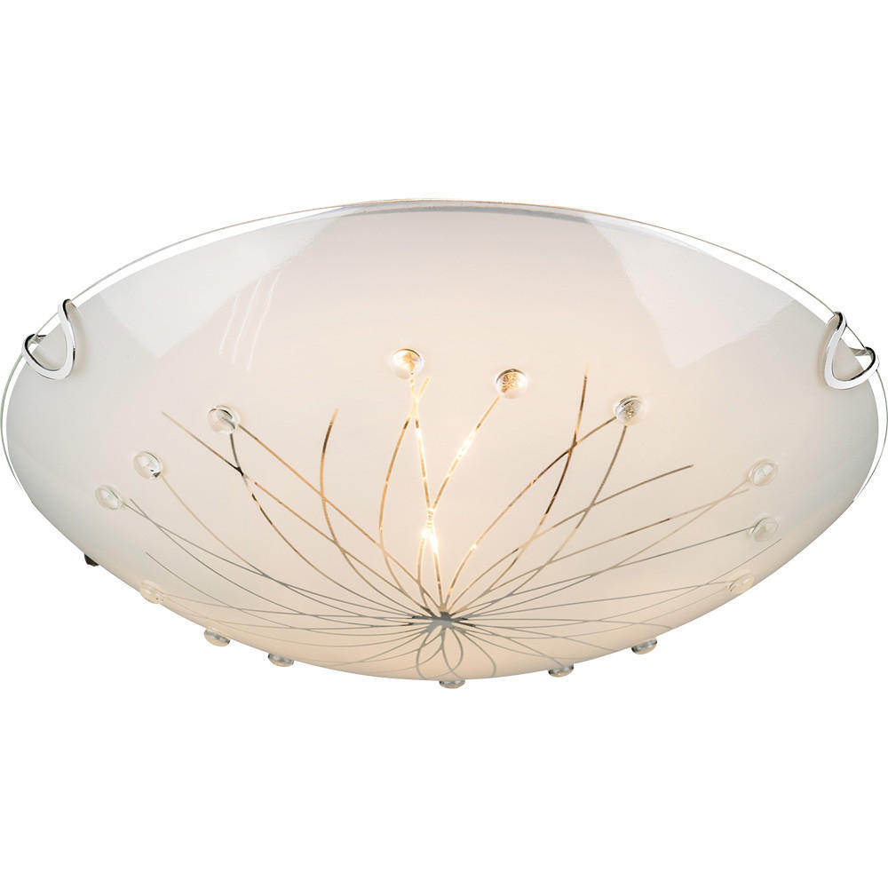 DECKENLEUCHTE CALIMERO I Chrom Weiß - Weiß, Glas (30/30/6.5cm)