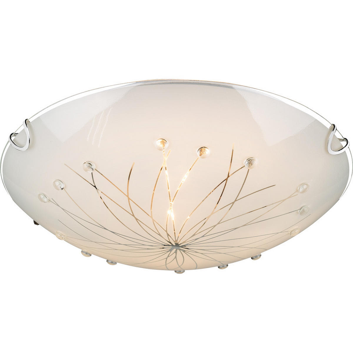 DECKENLEUCHTE CALIMERO I Chrom Weiß - Weiß, Glas (30/30/6.5cm)