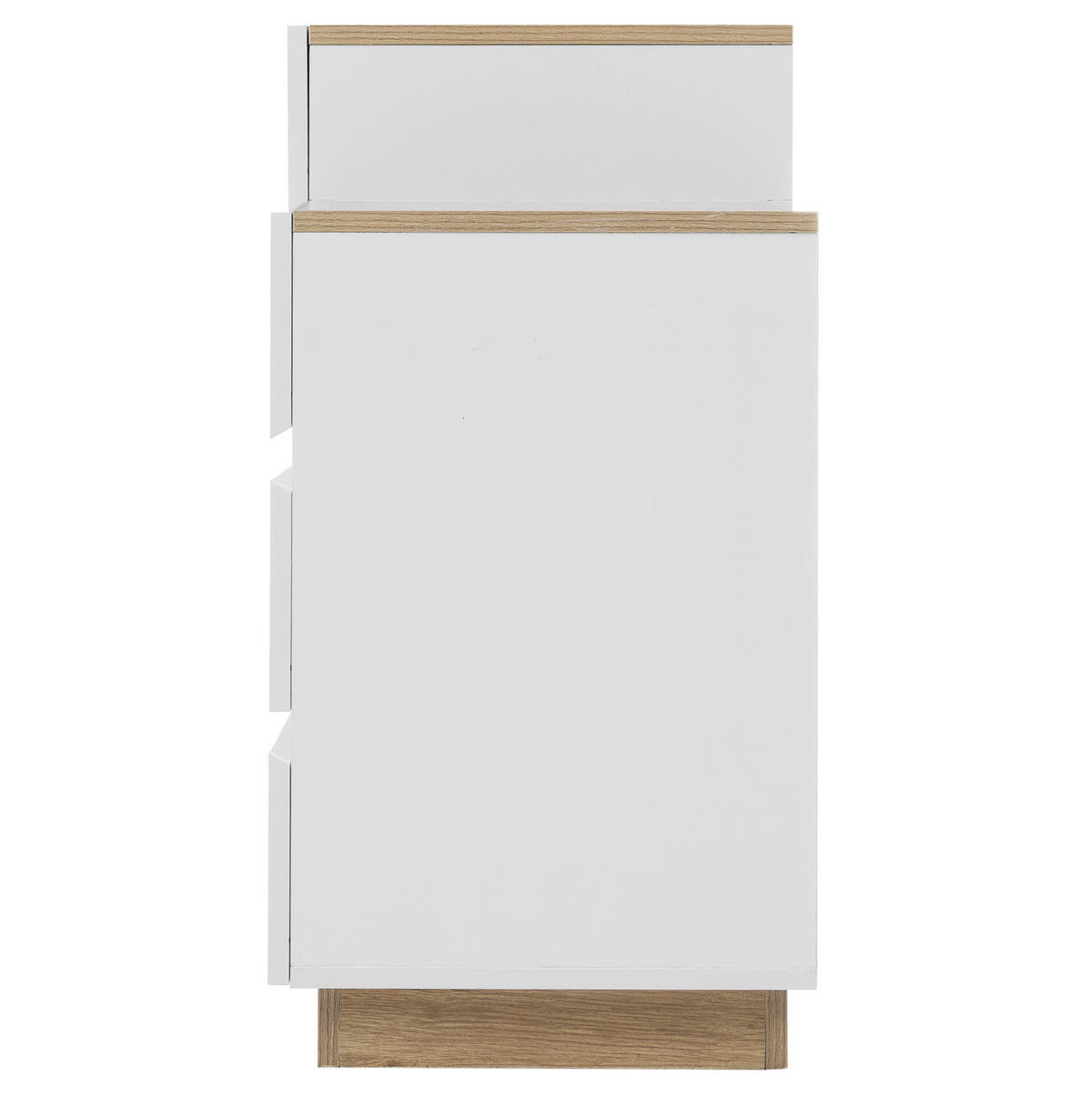 SCHREIBTISCH mit 5 Schubladen in Weiß/Eicheoptik - Weiß, Holzwerkstoff (120/60/75cm) - BEAOK