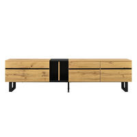 TV-LOWBOARD Holzfarben 180/38/45 cm - Naturfarben, Holzwerkstoff (180/45/38cm) - PANGIVO