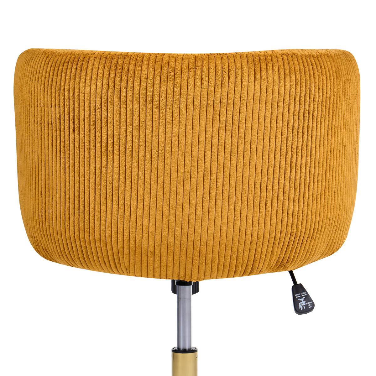 SCHREIBTISCHSTUHL Cord Senfgelb Pelora - Gelb, Textil (64/76/60cm) - Beliani