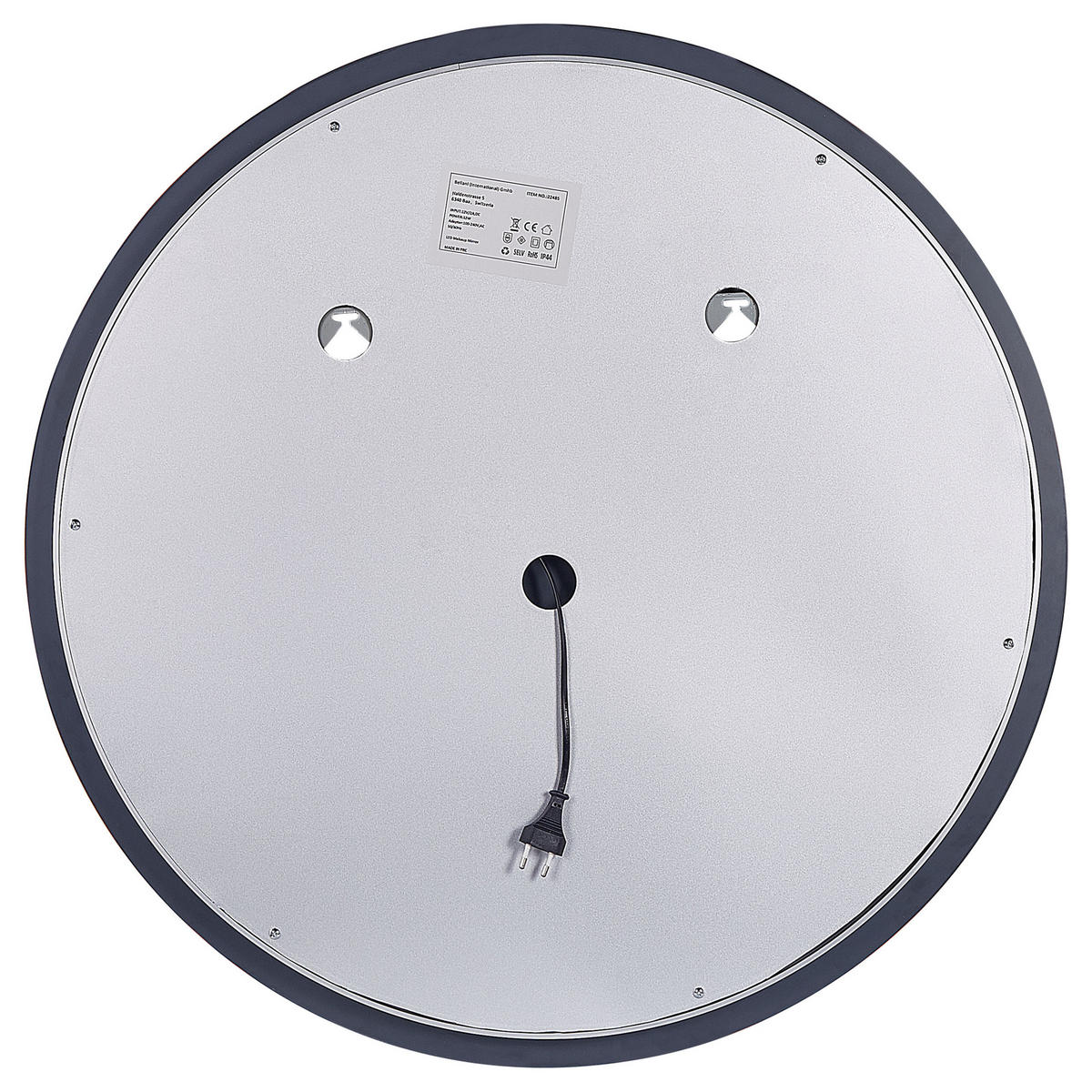 BADSPIEGEL mit LED-Beleuchtung rund 79 cm Courseulles - Silberfarben, Glas (79/79/4cm) - Beliani