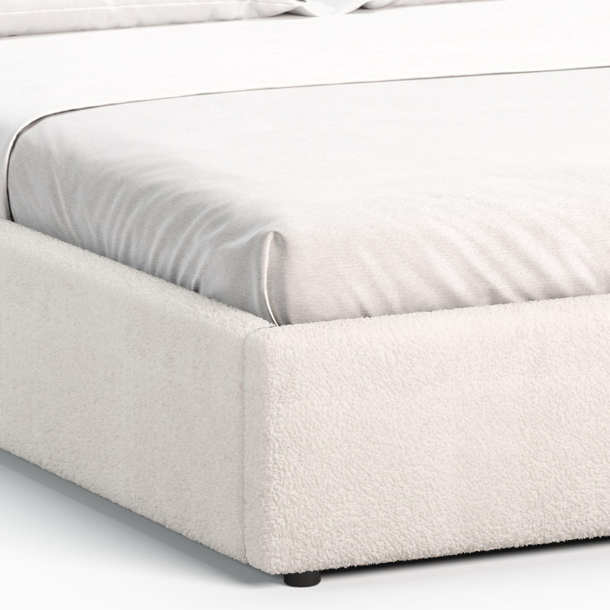 POLSTERBETT 160×200 mit Bettkasten und Lattenrost Mika Teddy-10 Beige Velours - Beige, Holz/Textil (160/200cm) - Jana