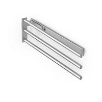 HANDTUCHHALTER, ausziehbar, 3 Arme, Aluminium, matt eloxiert - Dunkelgrau, Metall (16.5/6/48cm) - EMUCA