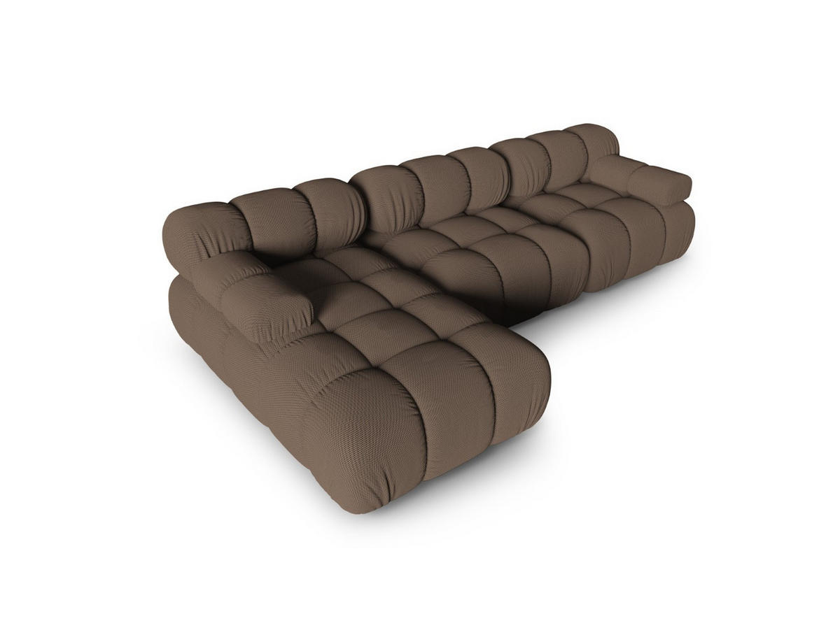 ECKSOFA modular links Bellis aus 3D-Stoff braun 4 Sitzplätze - Braun, Textil (155/282cm) - Micadoni