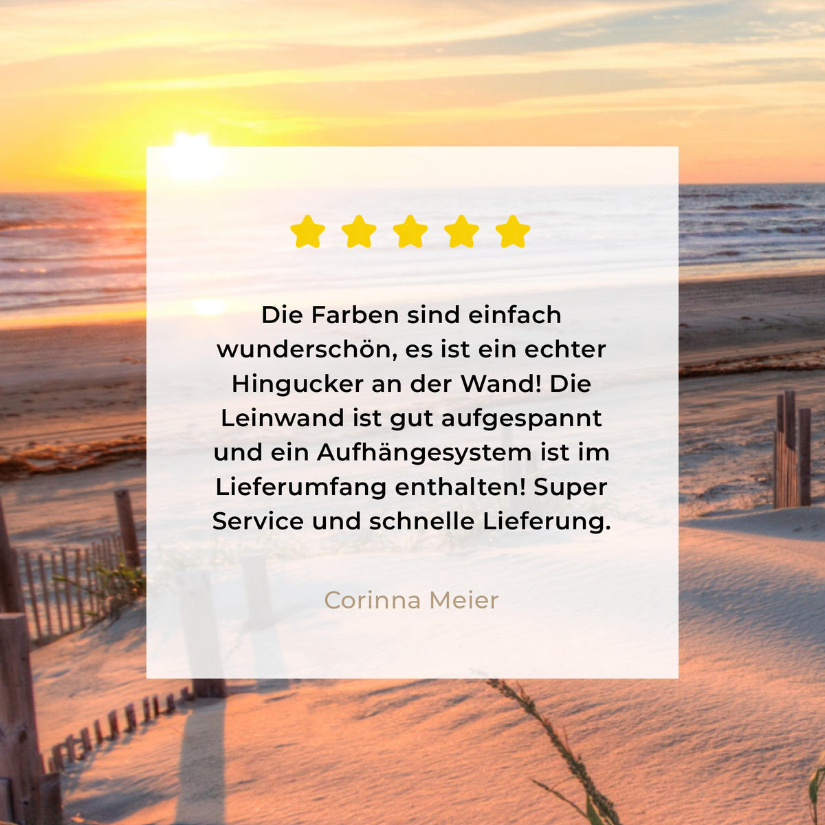 LEINWANDBILD Strand - Meer - Düne - Sonnenuntergang - Landschaft 50x50 cm - Beige, Textil (50/50cm) - MuchoWow