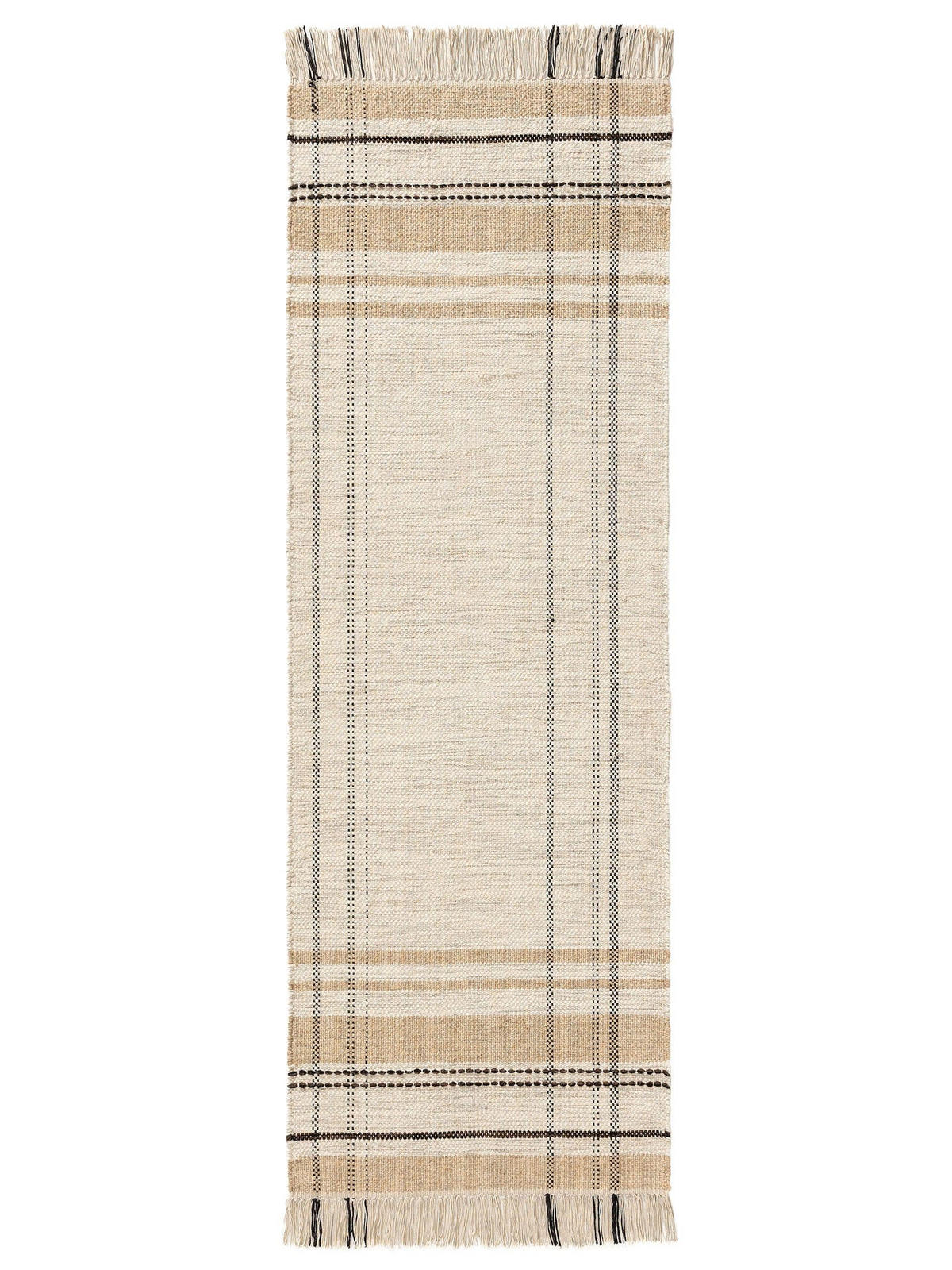 WOLLTEPPICH-LÄUFER Bahati Beige 70x200 cm - Beige, Textil (70/200cm) - benuta Pop