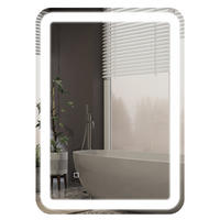 BADSPIEGEL, 50 x 70 cm LED Badezimmerspiegel mit 3 Lichtfarben, Wandspiegel - Silberfarben, Glas (70/4/50cm) - HOMCOM