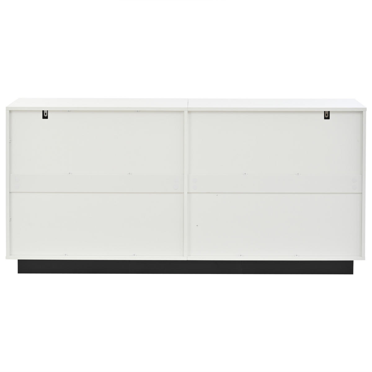 SIDEBOARD DE-37817 mit 4 Türen und geometrischem Design Weiß - Weiß, Holzwerkstoff (160/75.5/37cm) - ComfortXL