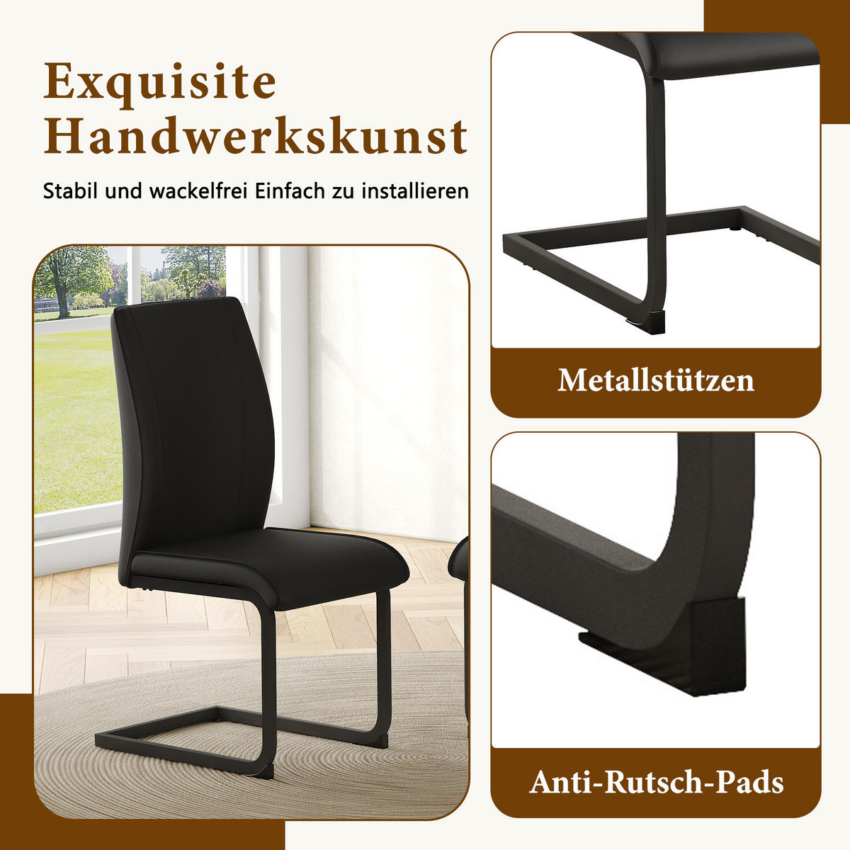 SCHWINGSTUHL DE-36741 2er-Set mit Technologie-Stoff und Metallbeinen Schwarz - Schwarz, Metall (44.5/99/43cm) - ComfortXL