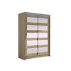KLEIDERSCHRANK Miami IV, mit RGB LED Beleuchtung - Silberfarben/Sonoma Eiche, Holzwerkstoff/Kunststoff (120/200/58cm) - MIRJAN24
