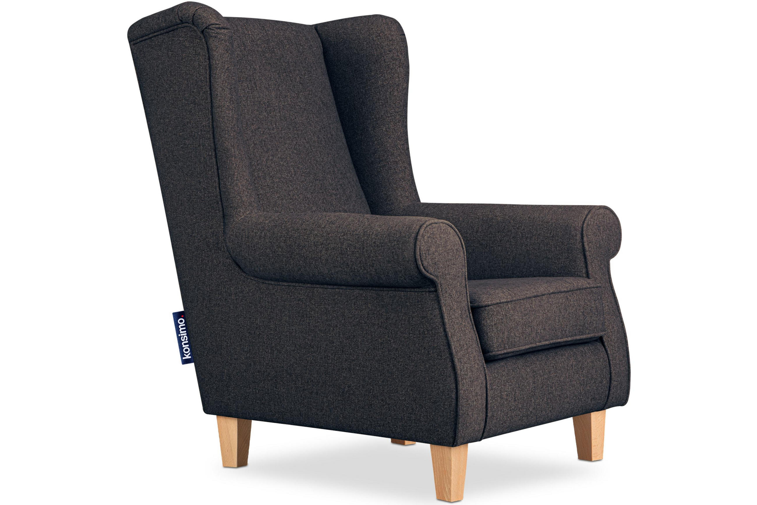 Konsimo® Ohrensessel Dunkelblau, Blau 82x105x97 cm