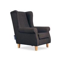 OHRENSESSEL MILES Massivholzbeine buche, marine - Blau/Dunkelblau, Holzwerkstoff/Buchenholz (82/105/97cm) - KONSIMO®