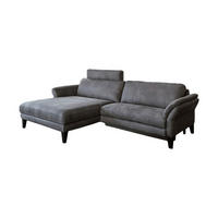 ECKSOFA MIT MOTORISCHER RELAXFUNKTION MALTA Grau Webstoff - Schwarz/Grau, Buchenholz/Textil (302/175cm) - KAWOLA