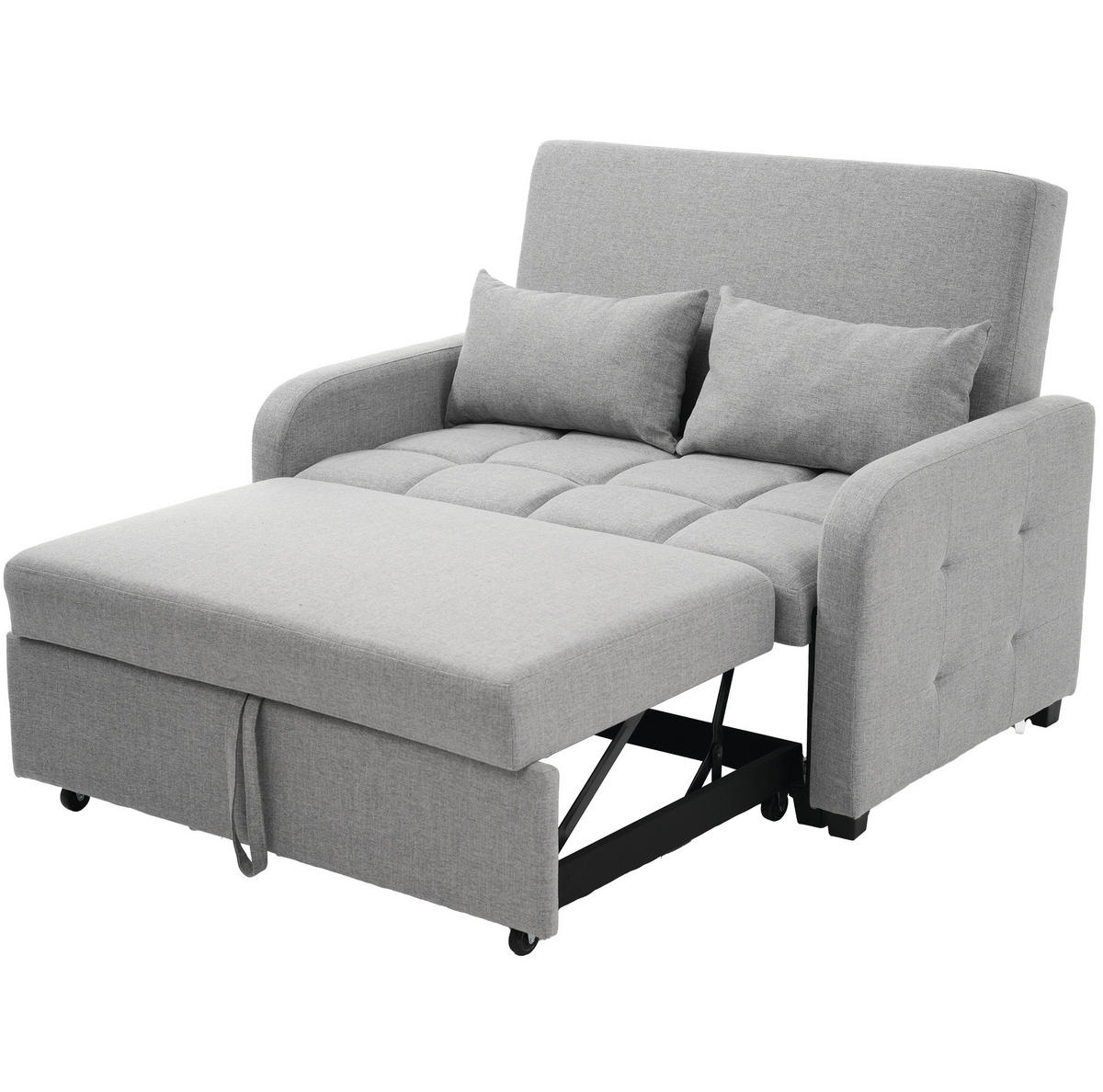 SCHLAFSOFA mit verstellbarer Rückenlehne 127x180 cm Antique Gray - Grau, Metall (75/94/127cm) - Meubliv