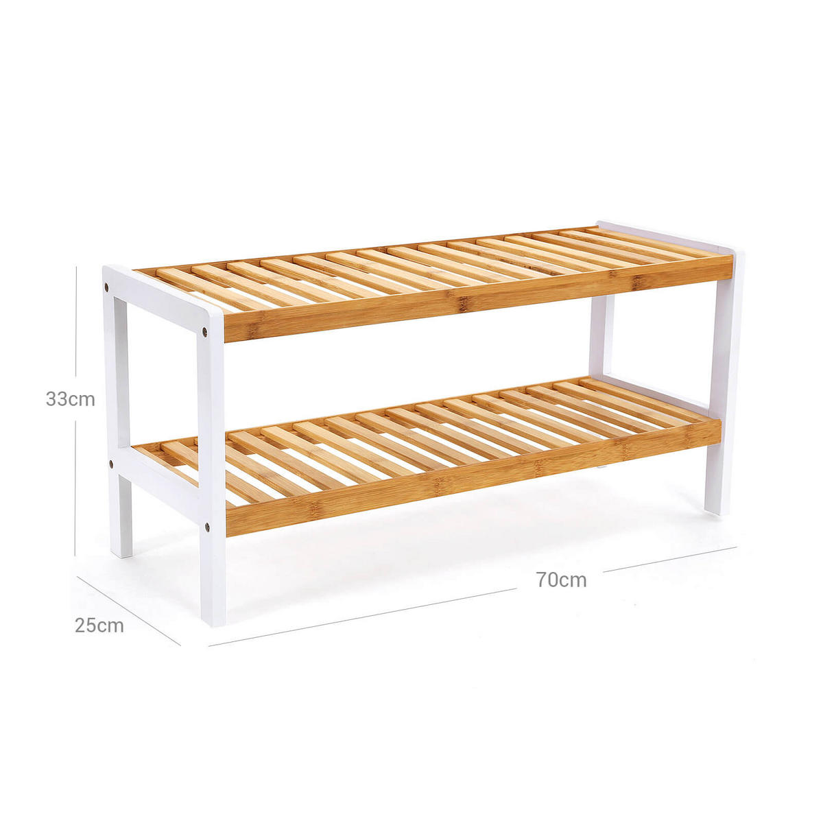 SCHUHREGAL - Eukalyptusholzfarben, Holz (33/26/70cm) - Hansiro