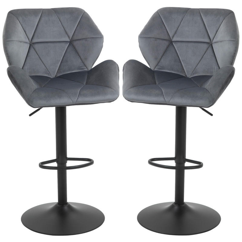 BARHOCKER DE-36057 2er Set höhenverstellbar drehbar Grau - Grau, Metall (57/117/58cm) - ComfortXL