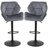 BARHOCKER DE-36057 2er Set höhenverstellbar drehbar Grau - Grau, Metall (57/117/58cm) - ComfortXL