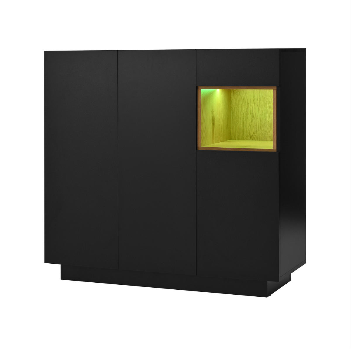 SCHUHSCHRANK mit LED-Beleuchtung 105 x 39,5 x 100,5 cm Schwarz/Natur - Schwarz, Holzwerkstoff (38.5/100.5/105cm) - Beauniv