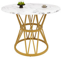 ESSTISCH, MDF mit Marmoroptik & Metallgestell, 100/100/76 cm, Gold - Goldfarben, Holzwerkstoff (100/100/76cm) - Redom