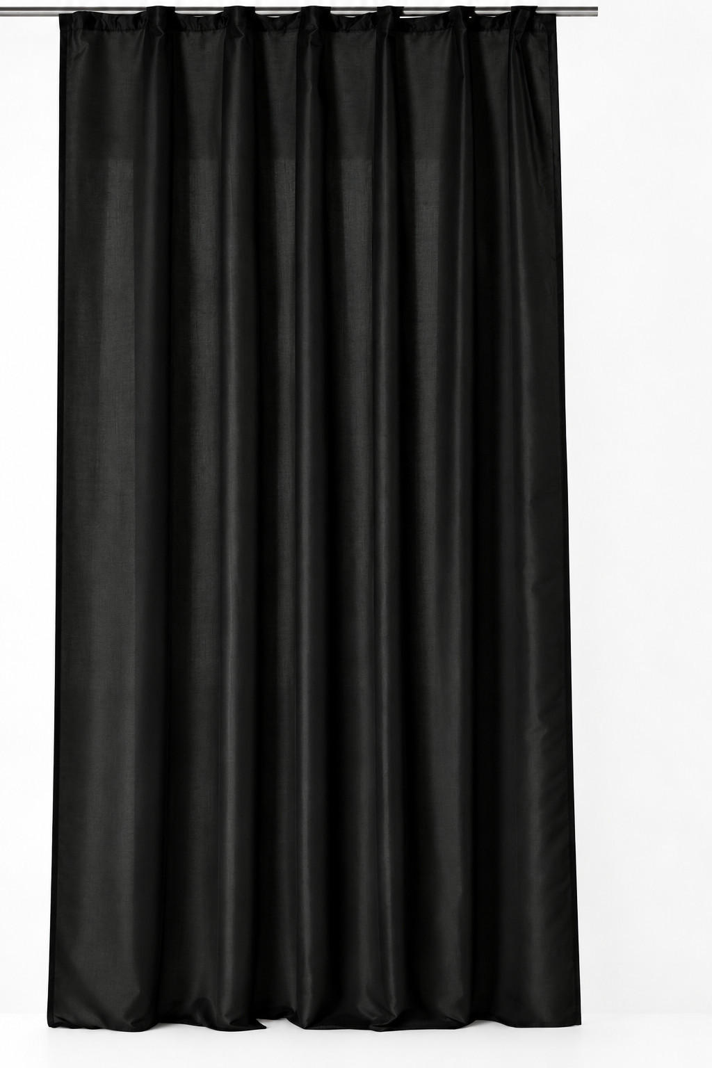 VORHANG Kräuselband 140/245 cm Schwarz Wildseiden Optik - Schwarz, Textil (140/245cm) - TiborTex