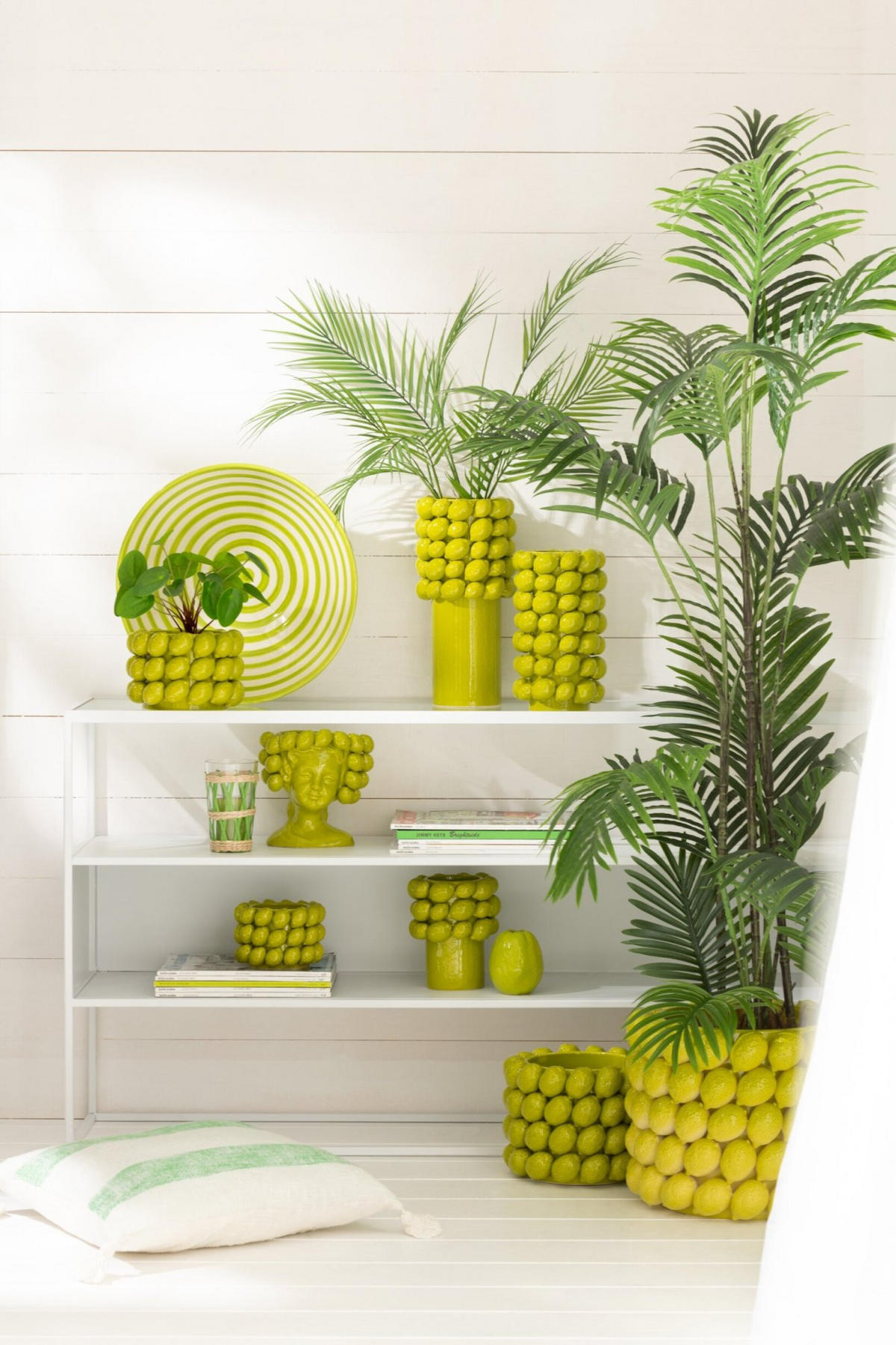 BLUMENTOPFE LIMETTE - Töpferei - Grün - S - Ø 15,5 cm - Grün, Keramik (15.5/10.3cm) - J-Line