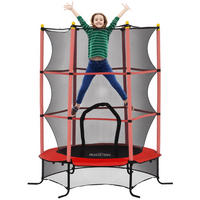 TRAMPOLIN DE-18985 Ø163 cm mit Sicherheitsnetz Rot - Rot, Metall (163/163cm) - ComfortXL