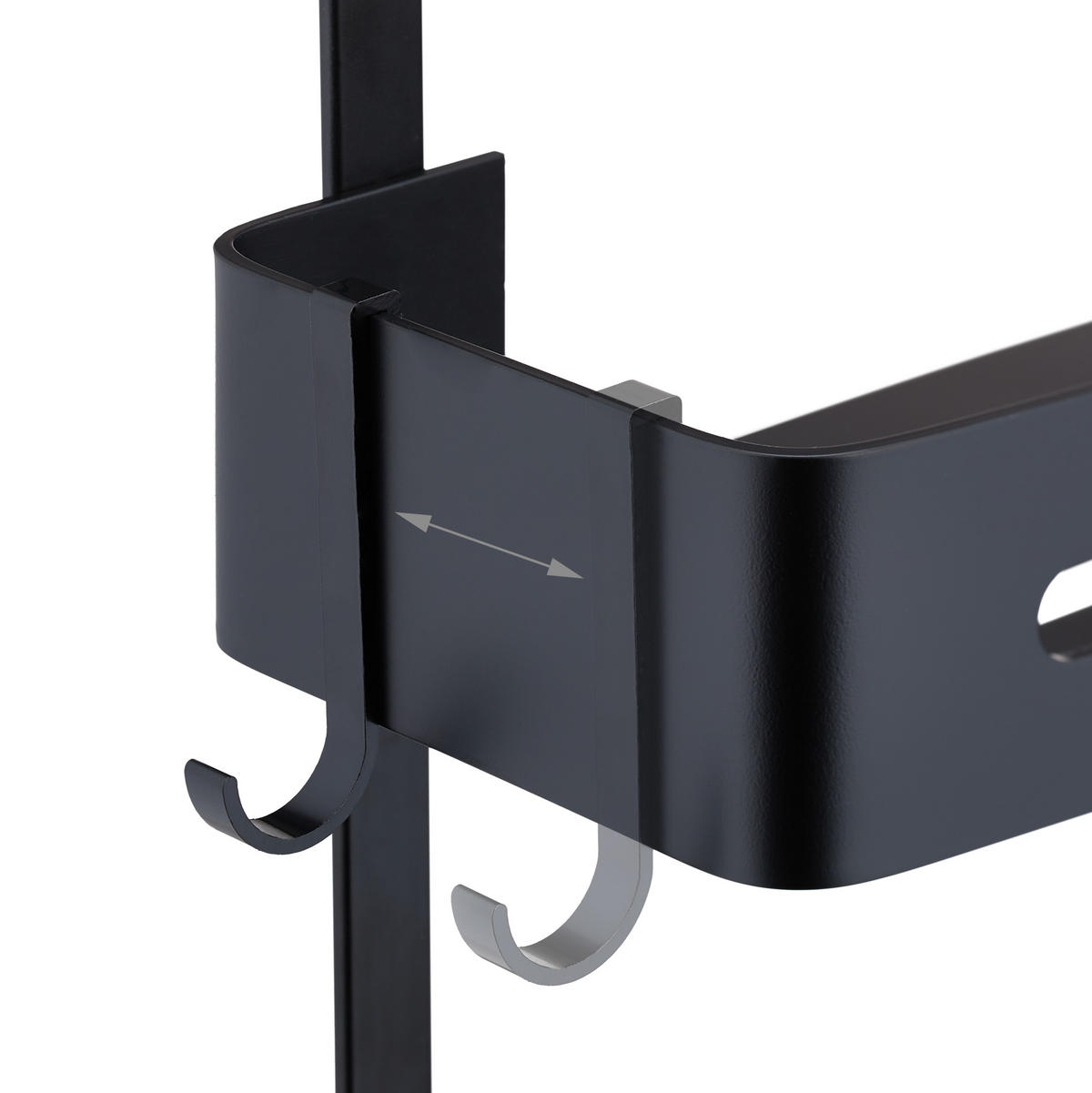 DUSCHABLAGE - Schwarz, Metall (33/72.5/23cm) - Relaxdays