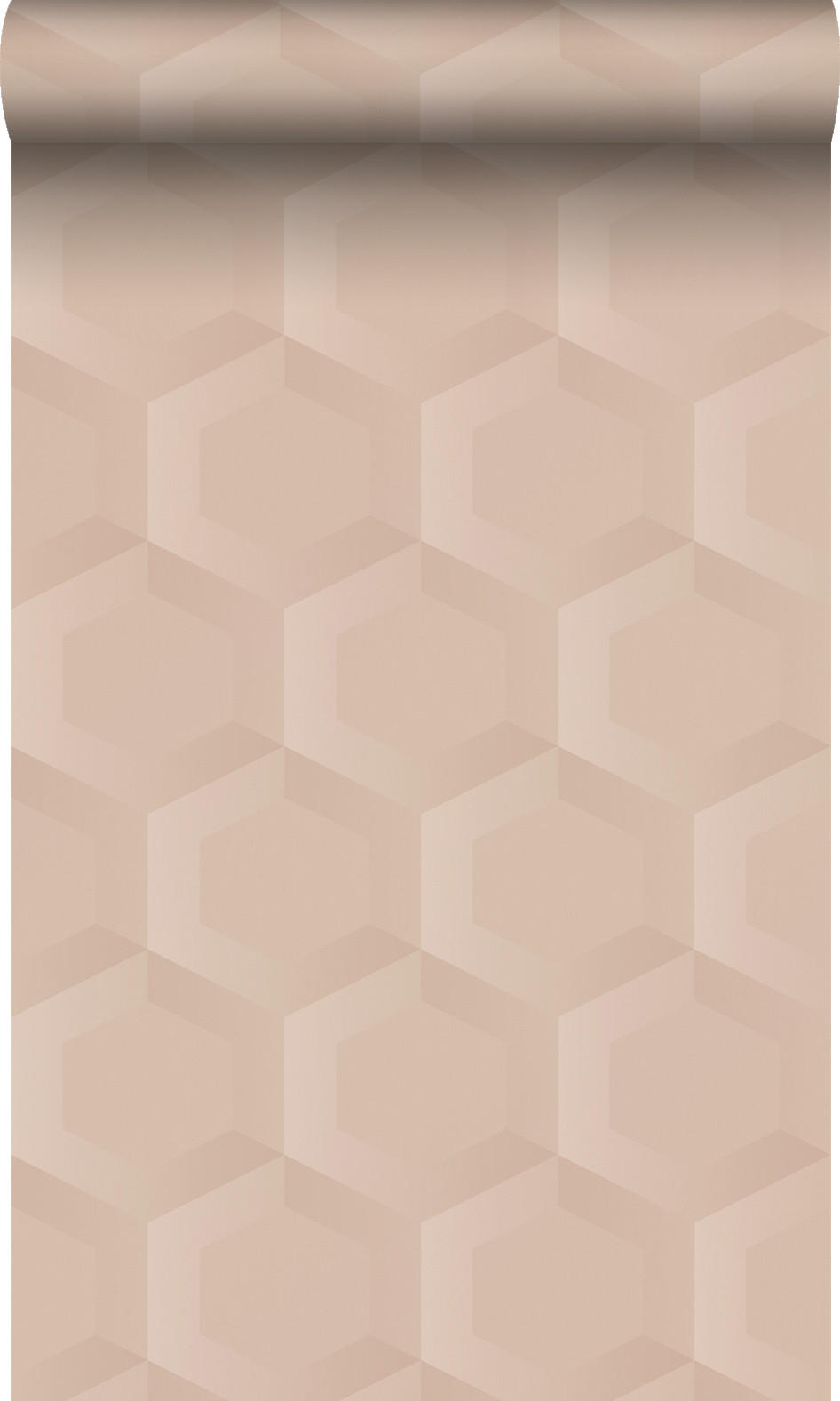 TAPETE 3D Wabenmuster 53 cm x 10.05 m - Pink, Papier (53/1000cm) - Origin Wallcoverings