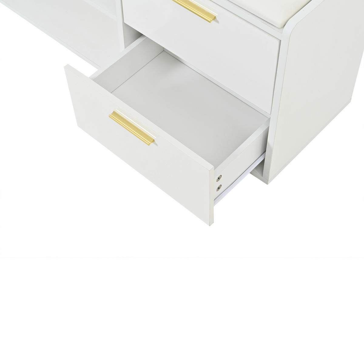 SCHUHSCHRANK in weiß Schuhkommode mit 2 Schubladen 1 Schrank für Wohnzimmer, Flur, Büro, B128/T30/H68cm - Weiß, Holzwerkstoff (128/68/30cm) - STILVORA