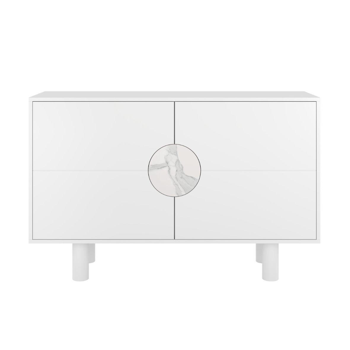 SIDEBOARD Zoe, Mit Marmor, 140 cm, Weiß - Weiß, Holz/Holzwerkstoff (140/90/40cm) - Dancan