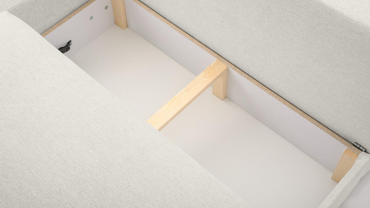 ECKSOFA Ripley mit Schlaffunktion, Wei� - Weiß, Textil (223/150cm) - Fedve