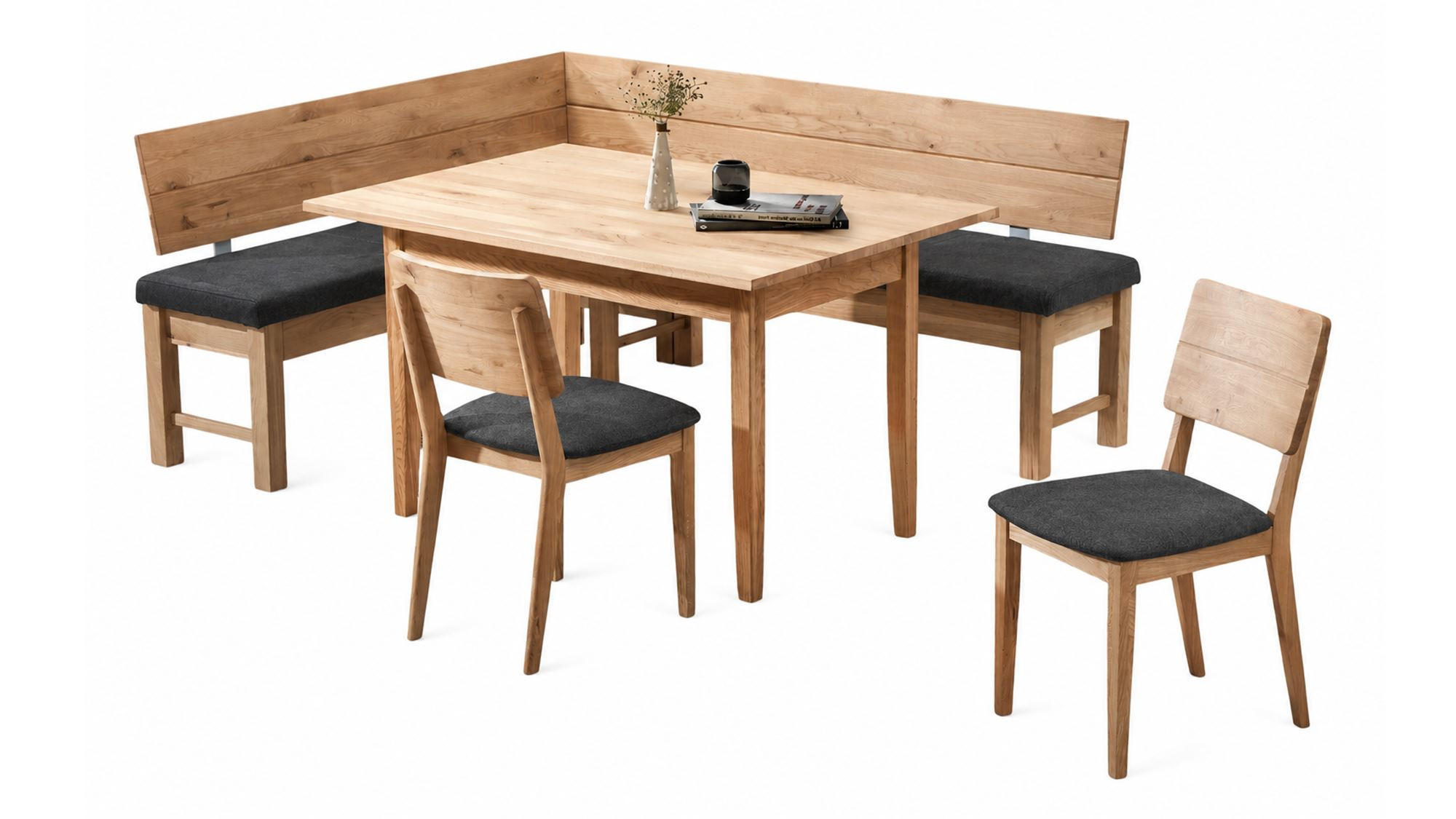 58aufmkessel Eckbankgruppe Wildeiche, Grau 167x85x192 cm