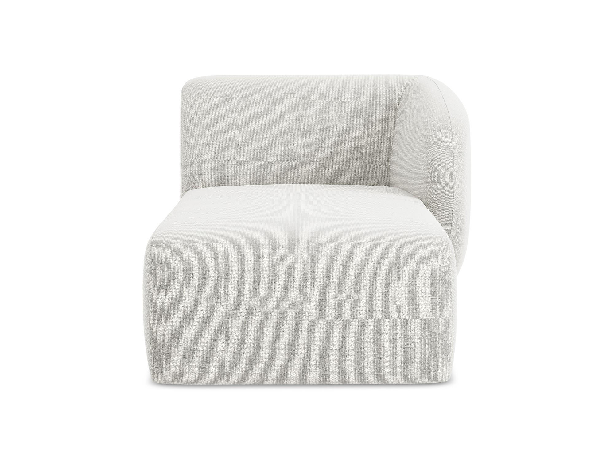 SOFAELEMENT Rechts Bouclé Stoff Weiß - Schwarz/Weiß, Holzwerkstoff/Kunststoff (91/75/166cm) - Makamii