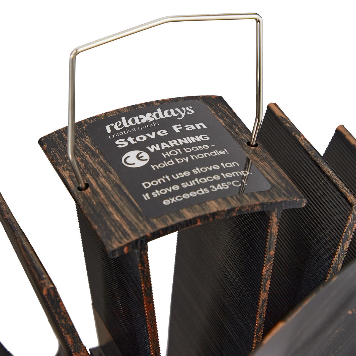 OFENVENTILATOR - Dunkelbraun, Metall (19/26/12cm) - Relaxdays